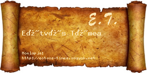 Eötvös Tímea névjegykártya